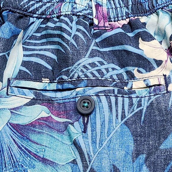Tommy Bahama Swim Trunks Casual Shorts Mens XXL 2XL Blue Yellow Floral Lined - Picture 11 of 14